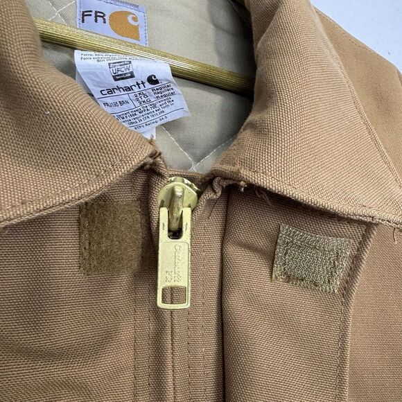 Carhartt Flame Resistant Brown Traditional Duck Quilt Lined Jacket Size 2XL USA - Picture 11 of 16
